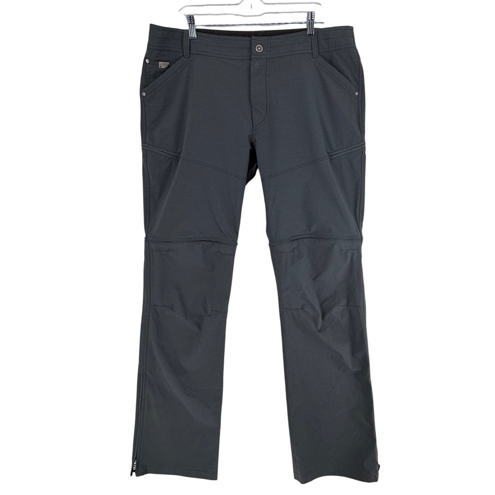 KUHL Silencr Convertible Pants Mens 40x34 Gray Ripstop Hiking Outdoor 1216